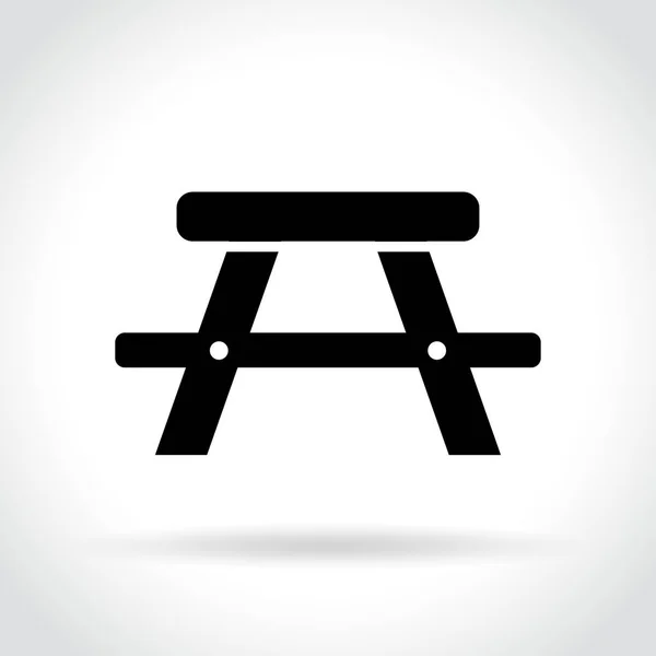 Picknicktisch auf weißem Hintergrund — Stockvektor