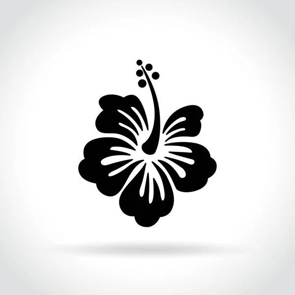 Icono de hibisco sobre fondo blanco — Vector de stock