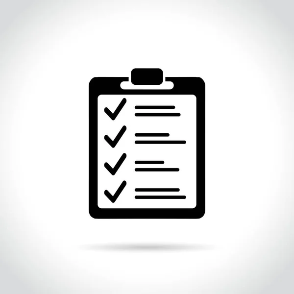 Checkliste-Symbol auf weißem Hintergrund — Stockvektor