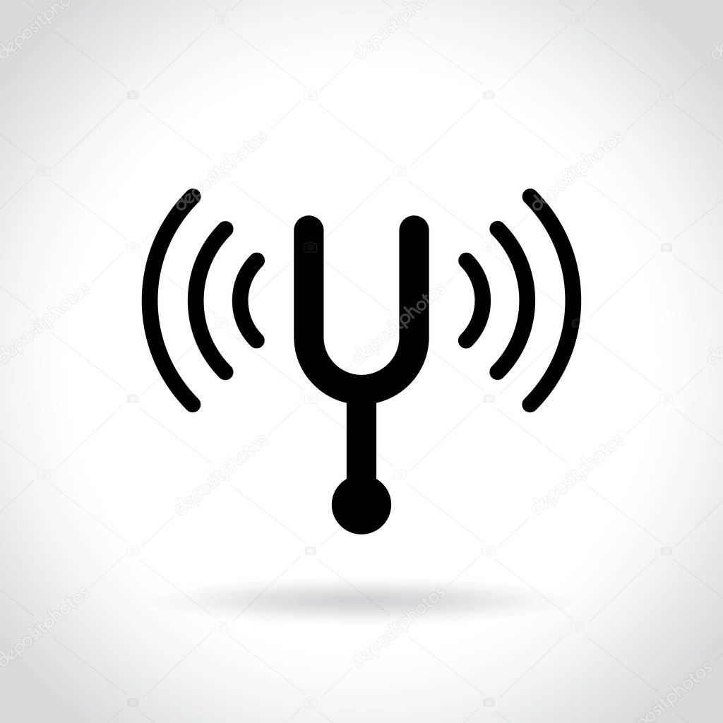 tuning fork icon on white background