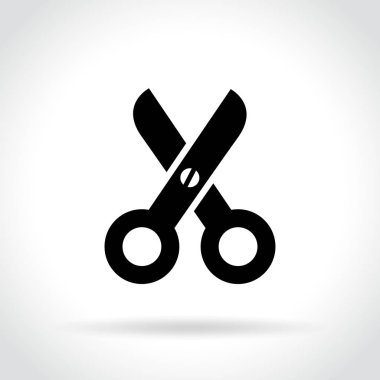 Beyaz arkaplanda makas simgesi