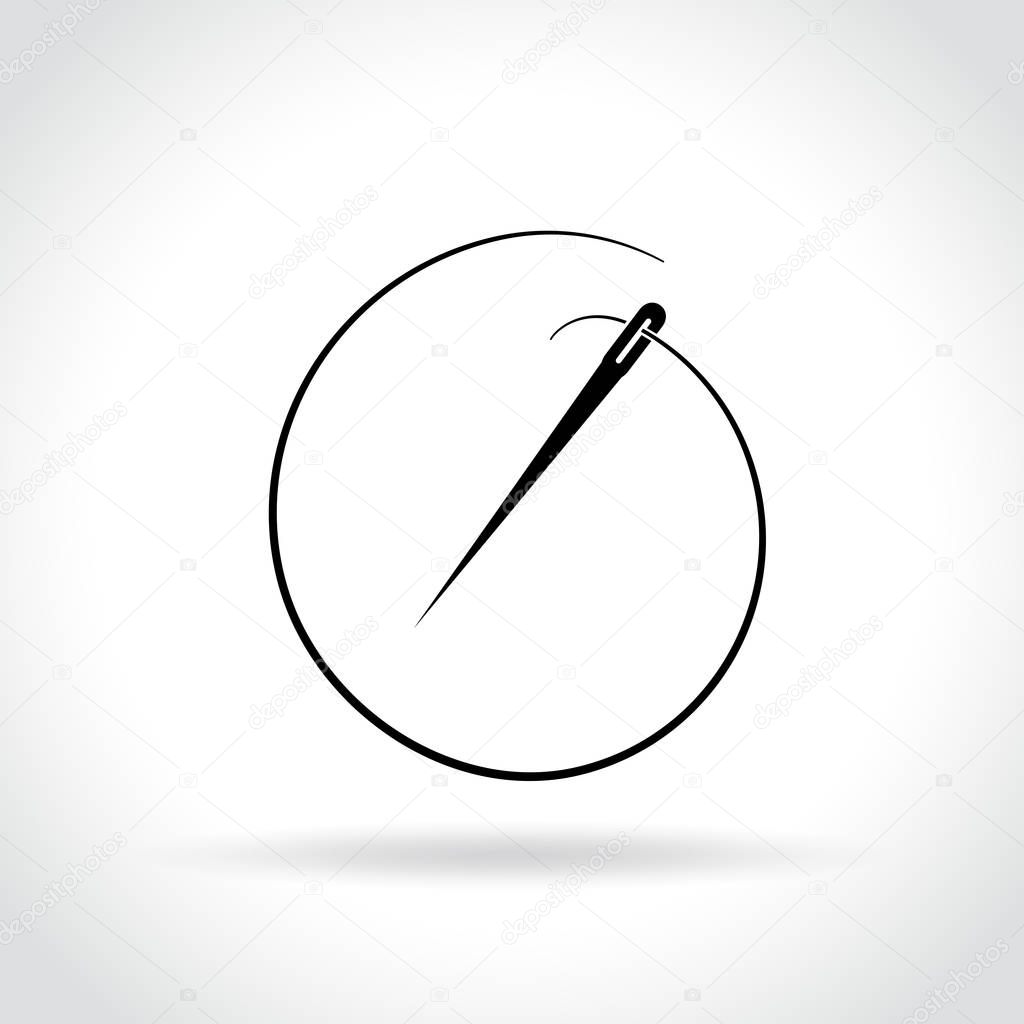 needle icon on white background