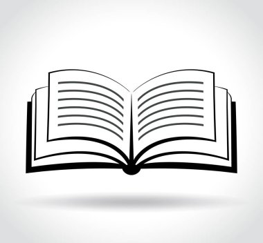 kitap simgesi beyaz zemin üzerine