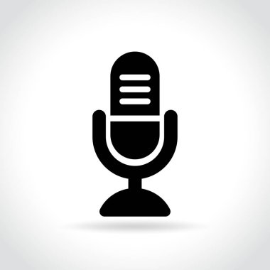 Beyaz arkaplanda mikrofon simgesi