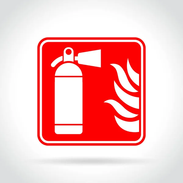 Brandsläckare röd logga på vit bakgrund — Stock vektor