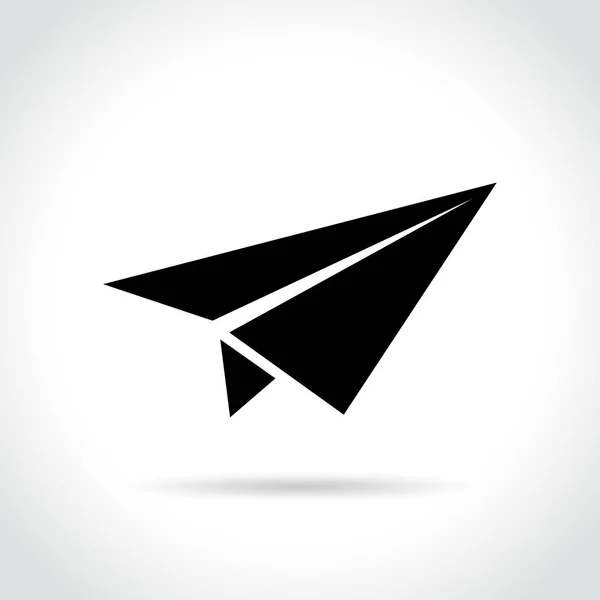 Papierflieger-Symbol auf weißem Hintergrund — Stockvektor