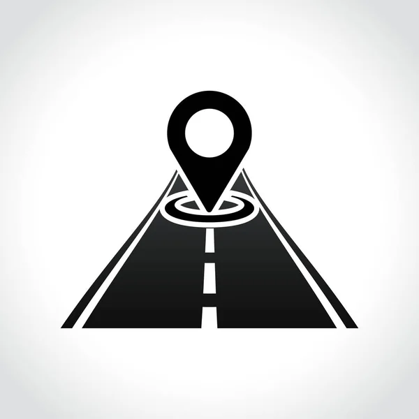 GPS-Zeiger-Symbol auf der Straße — Stockvektor