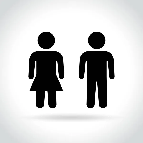 Männliche und weibliche Symbole auf weißem Hintergrund — Stockvektor