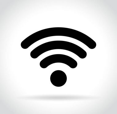 Beyaz arkaplanda wifi simgesi
