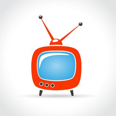 TV beyaz arka plan üzerinde Icon set