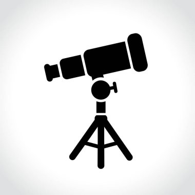 beyaz zemin üzerine teleskopu simgesi