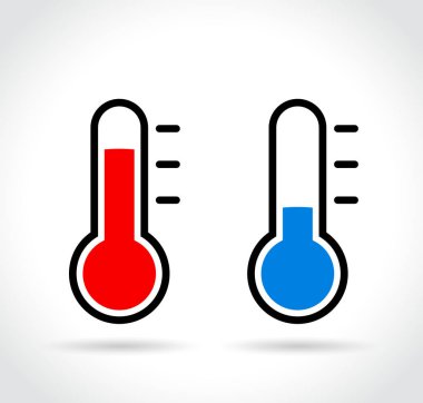 soğuk ve sıcak termometre simgeler