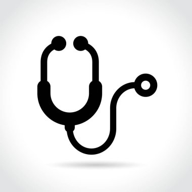 Beyaz arkaplanda steteskop simgesi