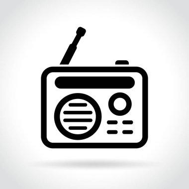Retro radyo simgesi beyaz arka plan üzerinde