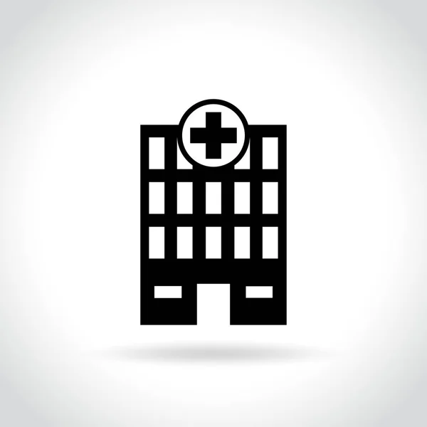 Иконка медицинского здания на белом фоне — стоковый вектор