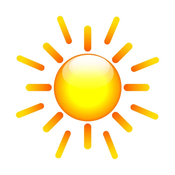 ไอคอนดวงอาทิตย์บนพื้นหลังสีขาว — ภาพเวกเตอร์สต็อก