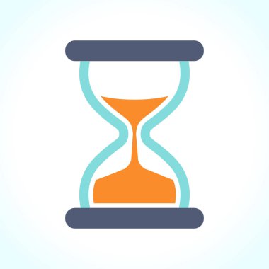 Beyaz arkaplanda kum saati simgesi