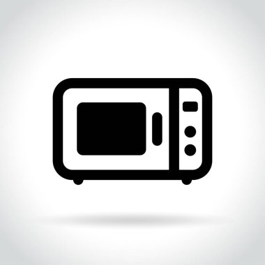 Beyaz arkaplanda mikrodalga fırın simgesi