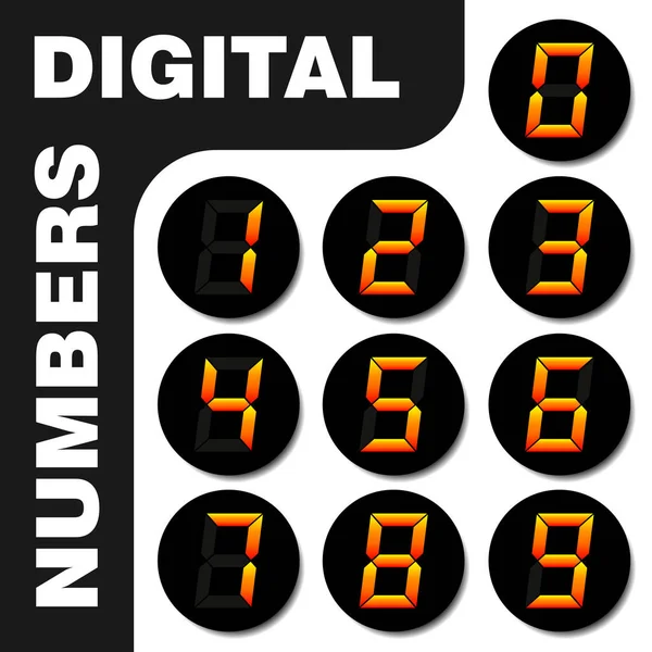Números digitais conjunto de ícones — Vetor de Stock
