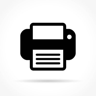 Beyaz arkaplanda yazıcı simgesi
