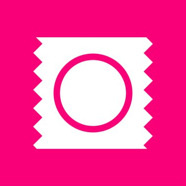 pembe bir arka plan üzerinde beyaz prezervatif simgesi
