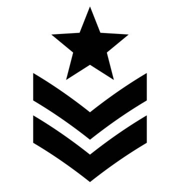 Beyaz arka plan üzerinde askeri simgesi