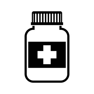 hapları simgesi beyaz arka plan üzerinde şişe