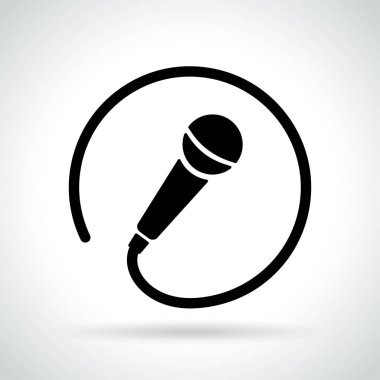 microphone icon on white background clipart