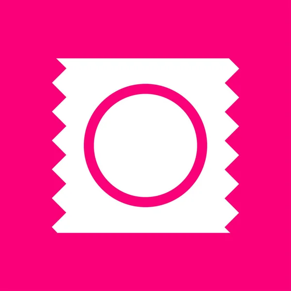 Icône de préservatif blanc sur fond rose — Image vectorielle