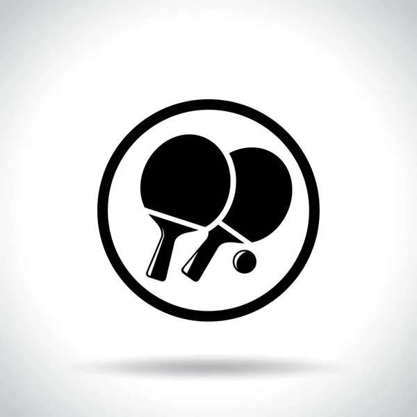 Icône de tennis de table sur fond blanc — Image vectorielle
