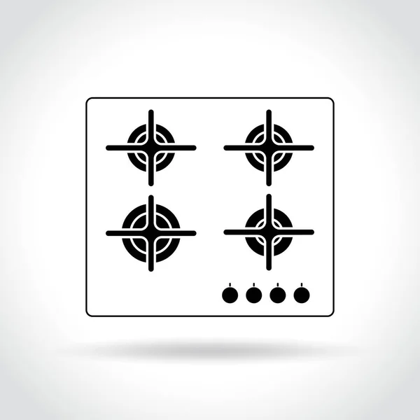 Icône de plaque de cuisson sur fond blanc — Image vectorielle