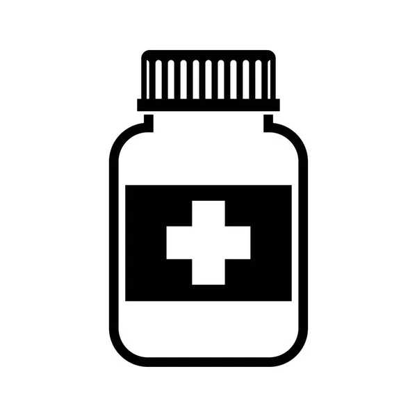 薬瓶白の背景上のアイコン — ストックベクタ