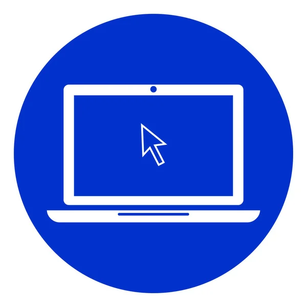 Icona del cerchio blu portatile — Vettoriale Stock