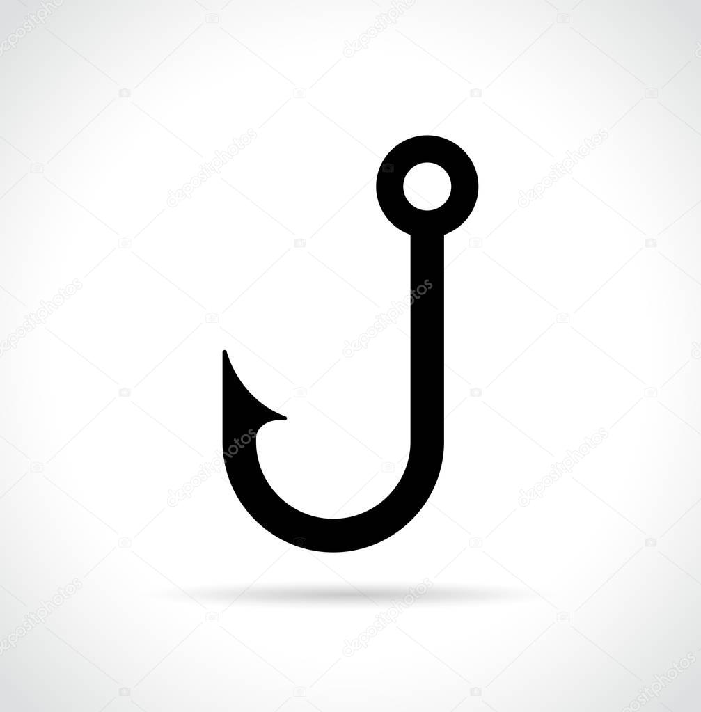 Download Fish hook icon on white background — Stock Vector ...
