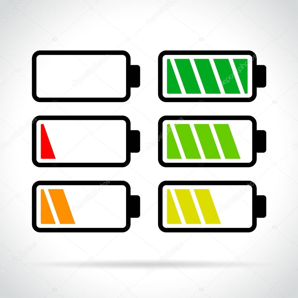 battery level icons on white background 