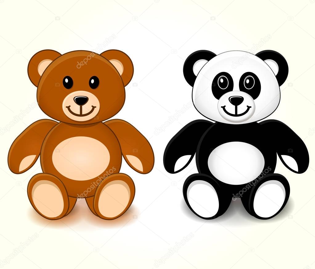 teddy bears on white background