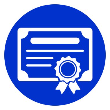 Sertifika mavi daire simgesi