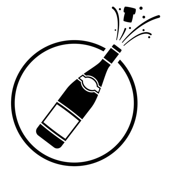 Bouteille de champagne icône concept — Image vectorielle