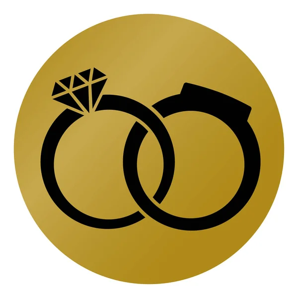 Γαμήλια δαχτυλίδια χρυσά εικονίδιο — Διανυσματικό Αρχείο