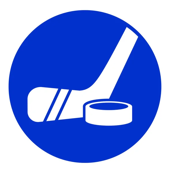 Icône cercle de hockey bleu — Image vectorielle