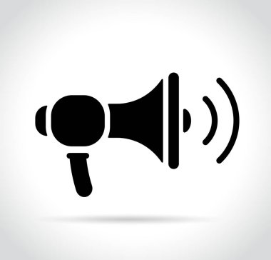 Beyaz arka plan üzerinde hoparlör simgesi