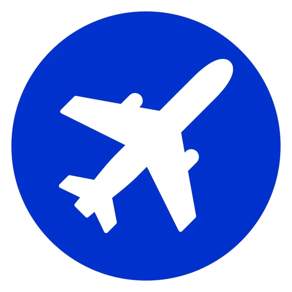 Mavi uçak daire simgesi — Stok Vektör
