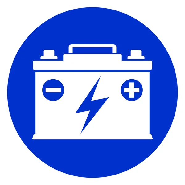 Icono de la batería círculo azul — Vector de stock