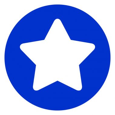 Yıldız simgesi mavi daire