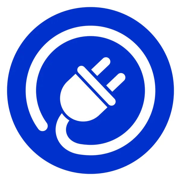 Plug círculo icono azul — Vector de stock