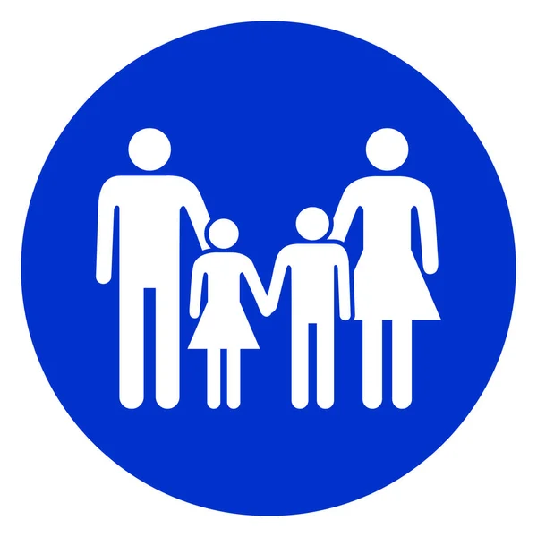Familia círculo azul icono — Archivo Imágenes Vectoriales