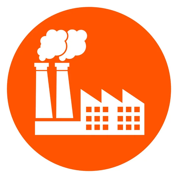 Fabryka ikona koło pomarańczowy — Wektor stockowy
