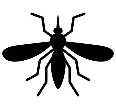 Beyaz arkaplanda sivrisinek