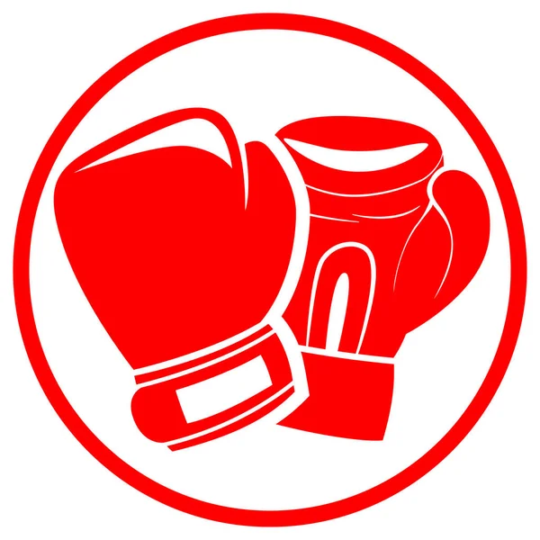 Gants de boxe icône rouge — Image vectorielle