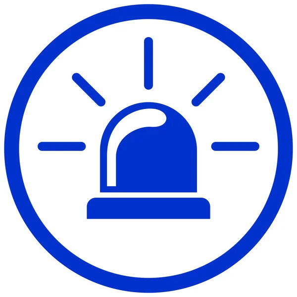 Icono de círculo de sirena azul — Vector de stock